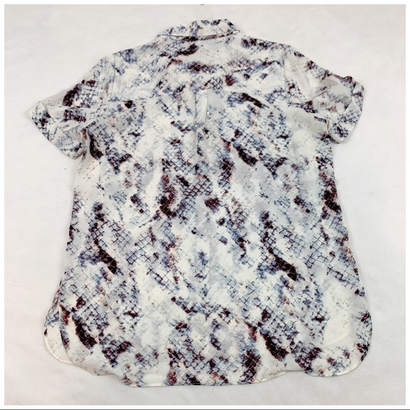 Cynthia Rowley sneak Print button up shirt blouse - Picture 4 of 9